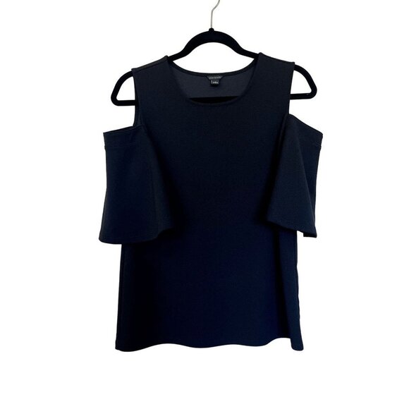 Ann Taylor Black Cold Shoulder, Off Shoulder Top S - Picture 2 of 7